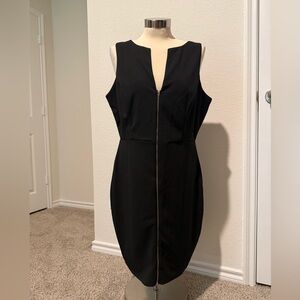 Black Sleeveless Zip-Front Dress
